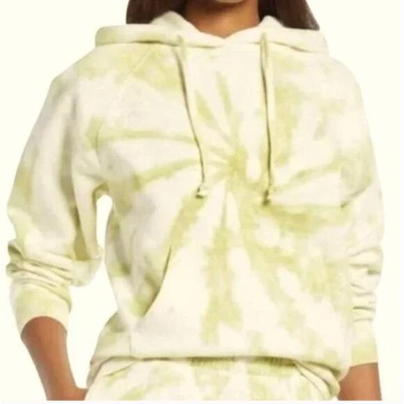Reformation Jeans Green Tie Dye Pullover Hoodie Womens Small - Picture 15 of 15